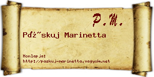 Páskuj Marinetta névjegykártya